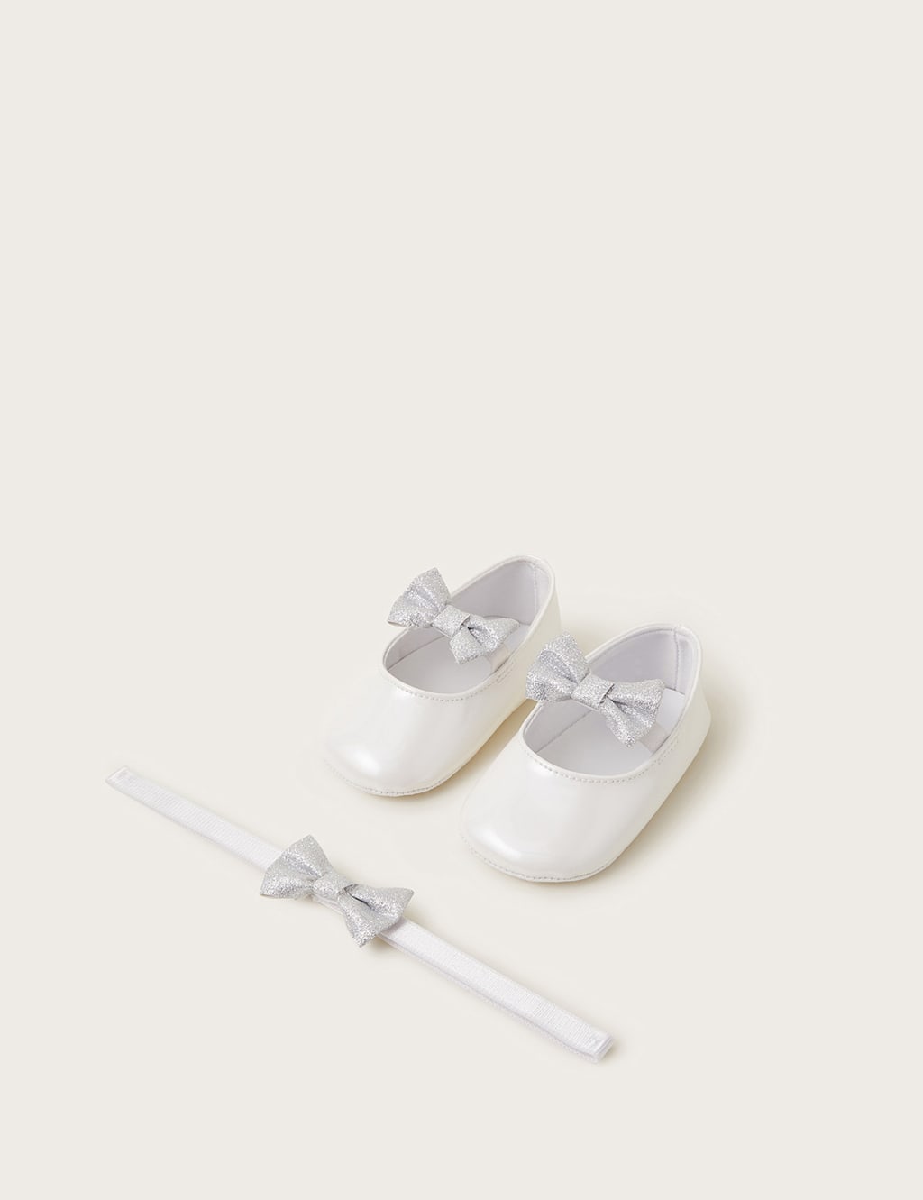 Baby 2pc Bow Pre-Walker Shoes & Bando Set (0-18 Mths)