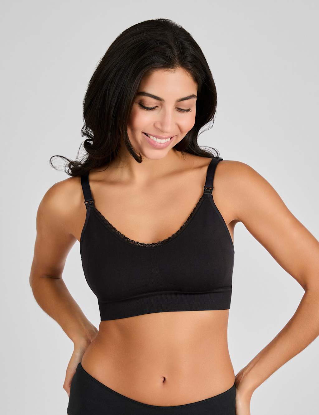 JoJo Maman Bb Maternity Non Wired Nursing Bra (B-DD) Black