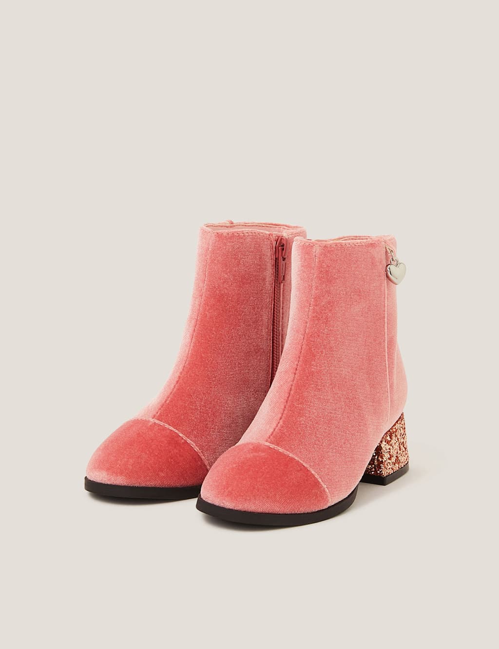 Monsoon Kids' Velvet Glitter Boots (10 Small - 3 Large) Pink