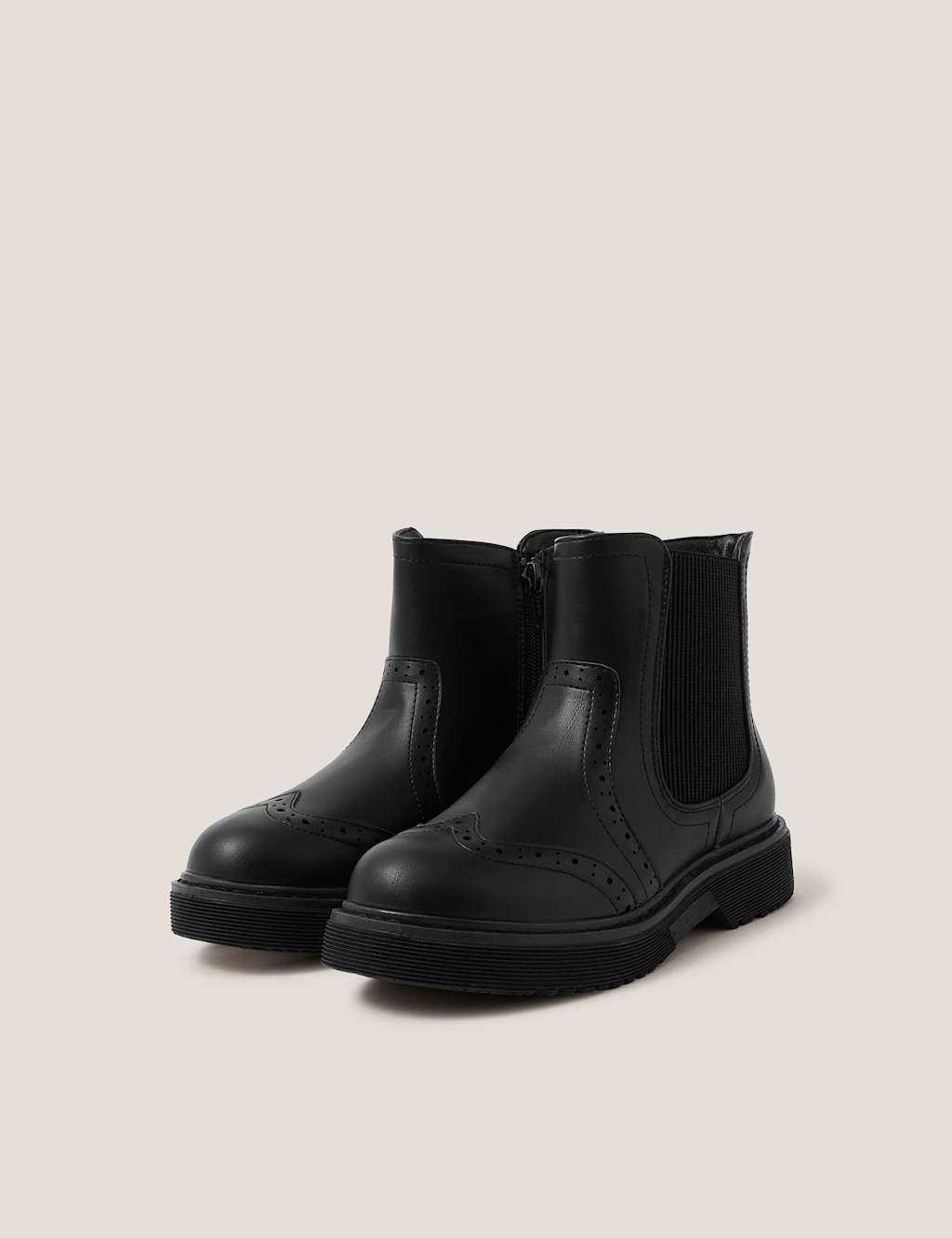 Monsoon Kids' Leather Chelsea Boots (7 Small - 3 Large) Black
