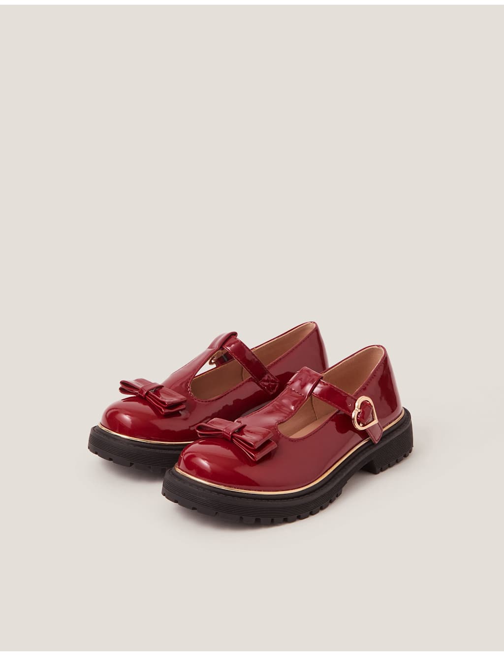Monsoon Kids' Patent Leather Bow Mary Jane Shoes (10 Small - 4 Large) Burgundy