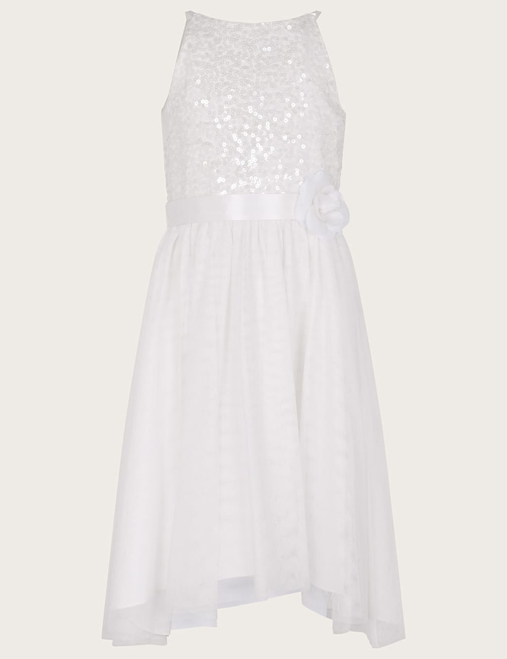 Monsoon Girls Tulle Sequin Dress (3-15 Yrs) - 11y - Ivory, Ivory