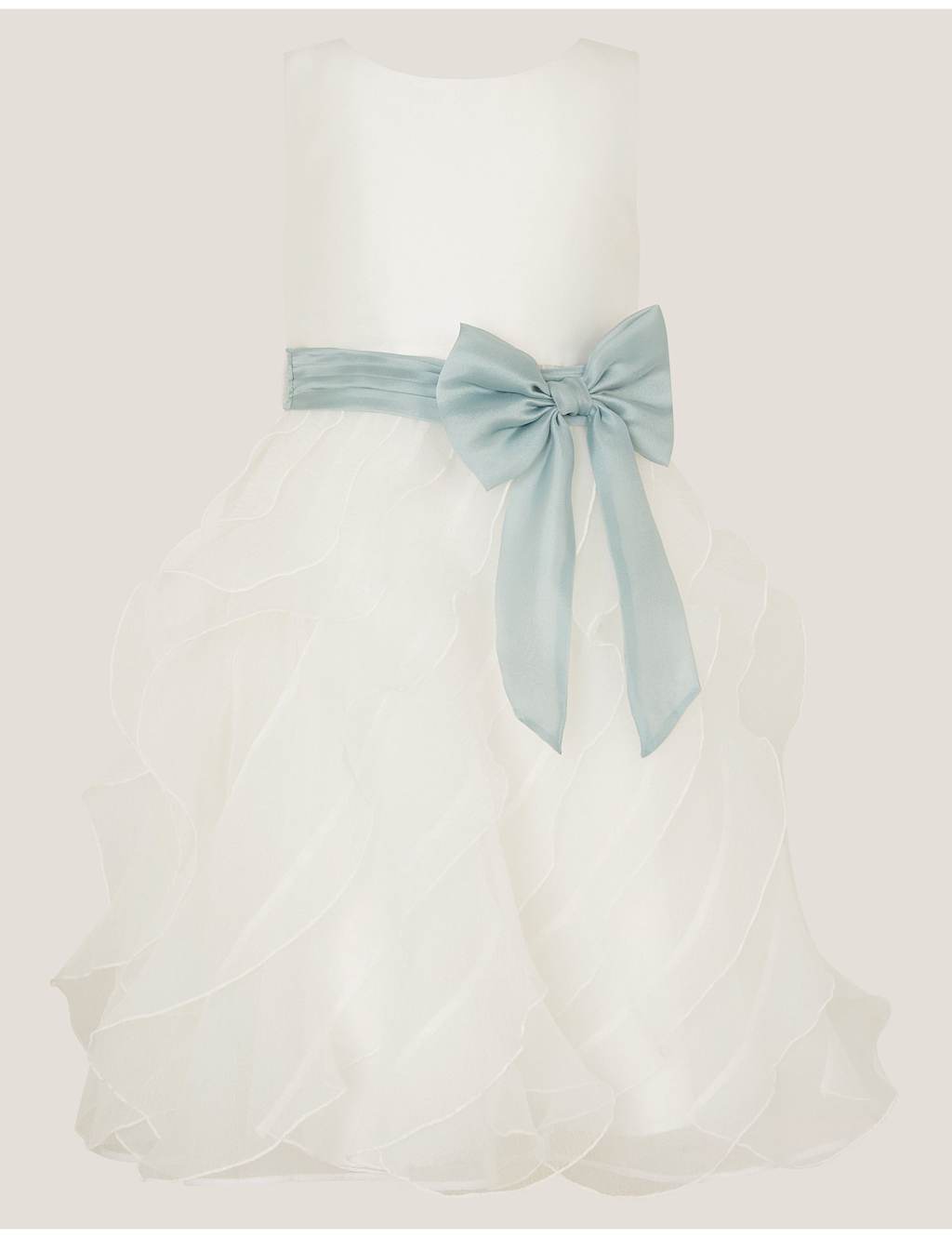 Monsoon Bow Ruffle Dress (3-13 Yrs) Ivory