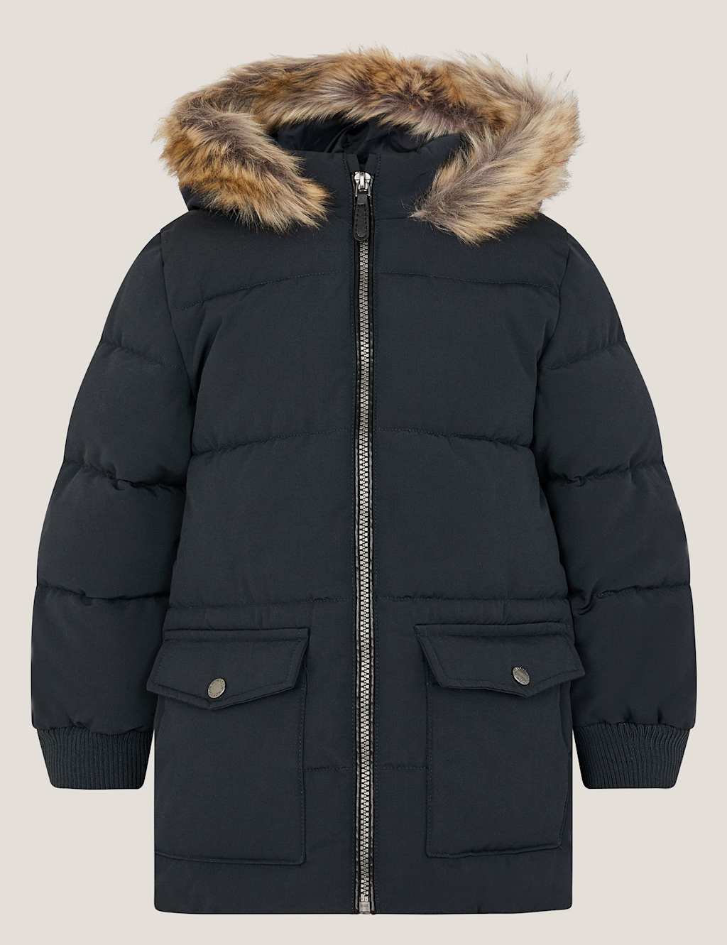 Monsoon Padded Puffer Jacket (2-13 Yrs) Black