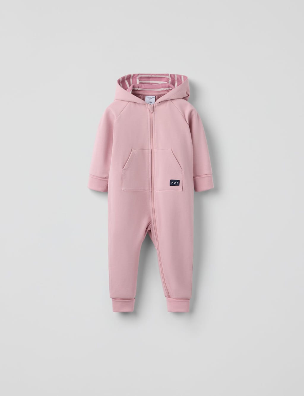Polarn O. Pyret Cotton Rich Hooded All in One (0-24 Mths) Pink