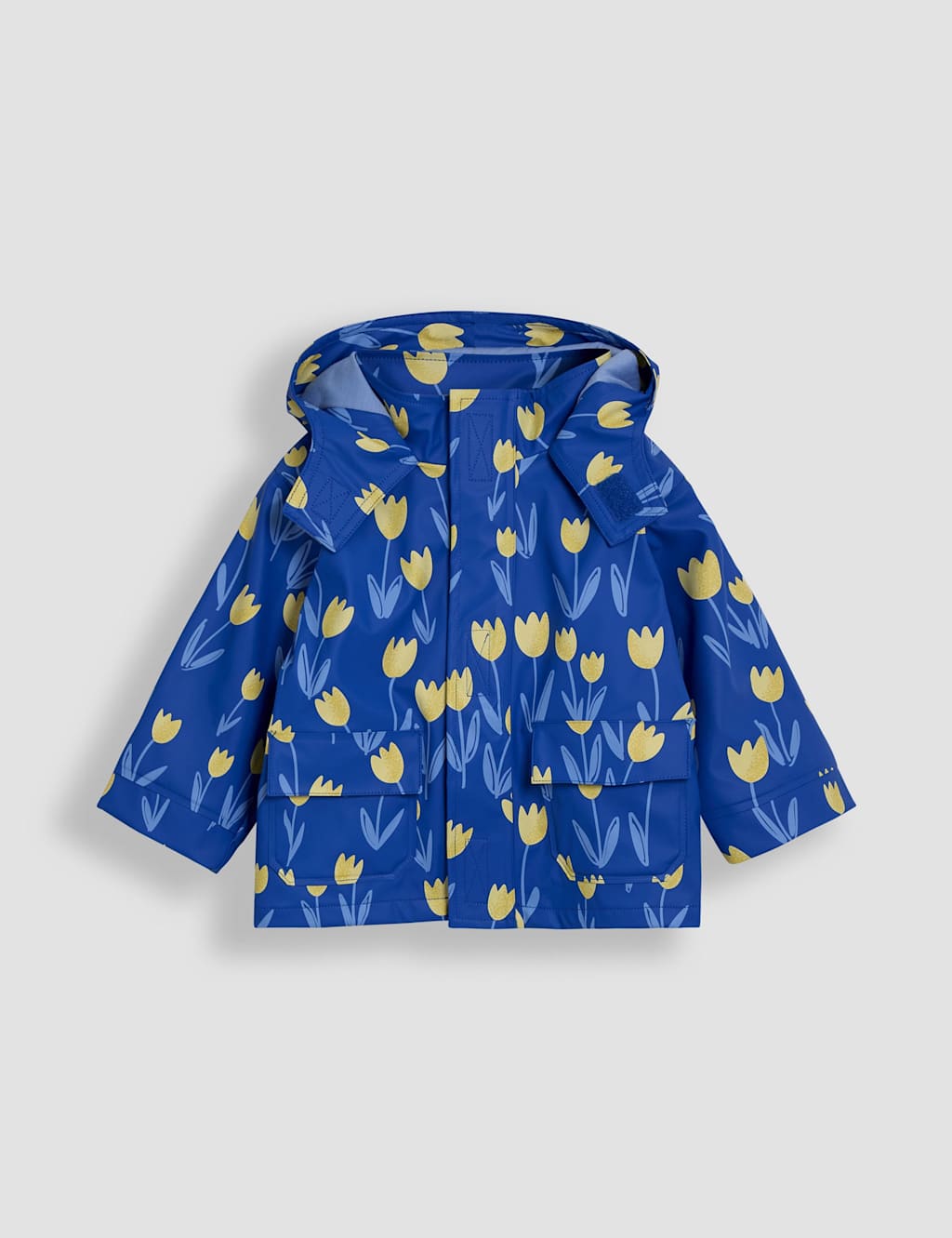 Jojo Maman Bébé Girls Tulip Waterproof Jacket (1-6 Yrs) - 12-18 Months - Blue Mix - Available at M&S