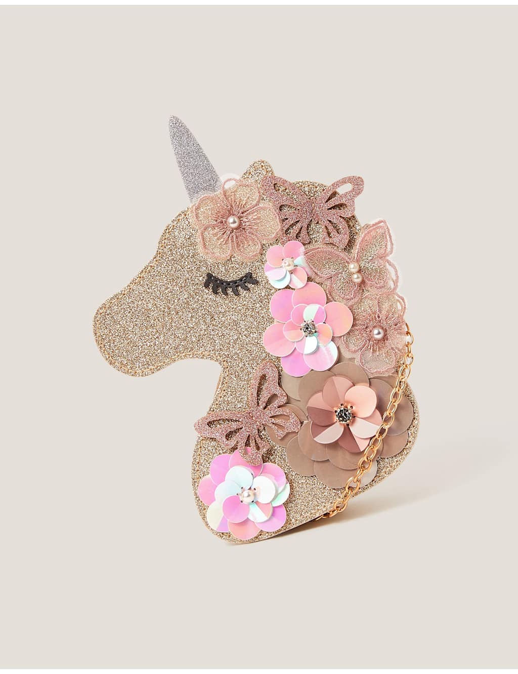 Monsoon Kids' Floral Unicorn Sequin Bag Multi