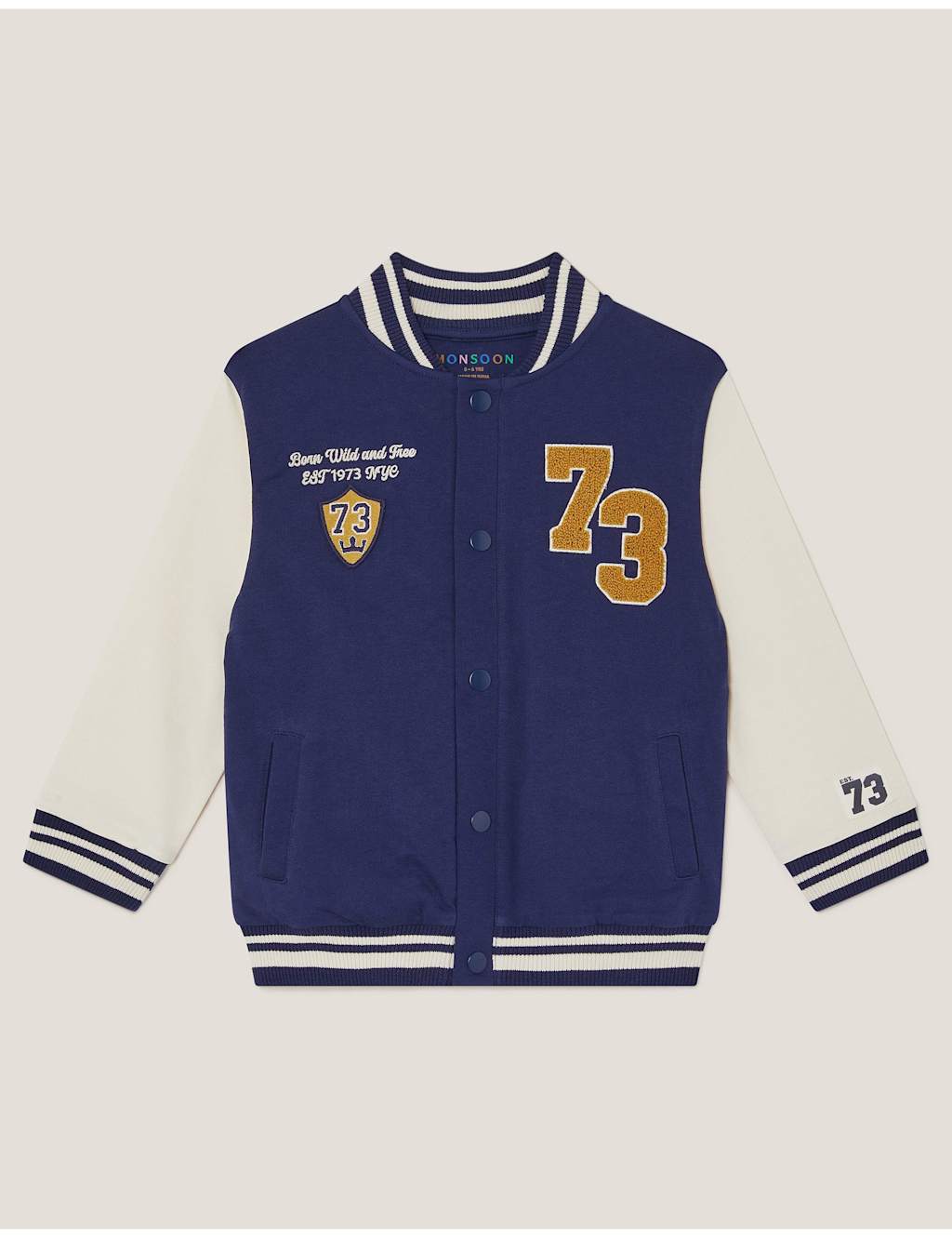 Monsoon Pure Cotton Bomber (3-13 Yrs) Blue Mix