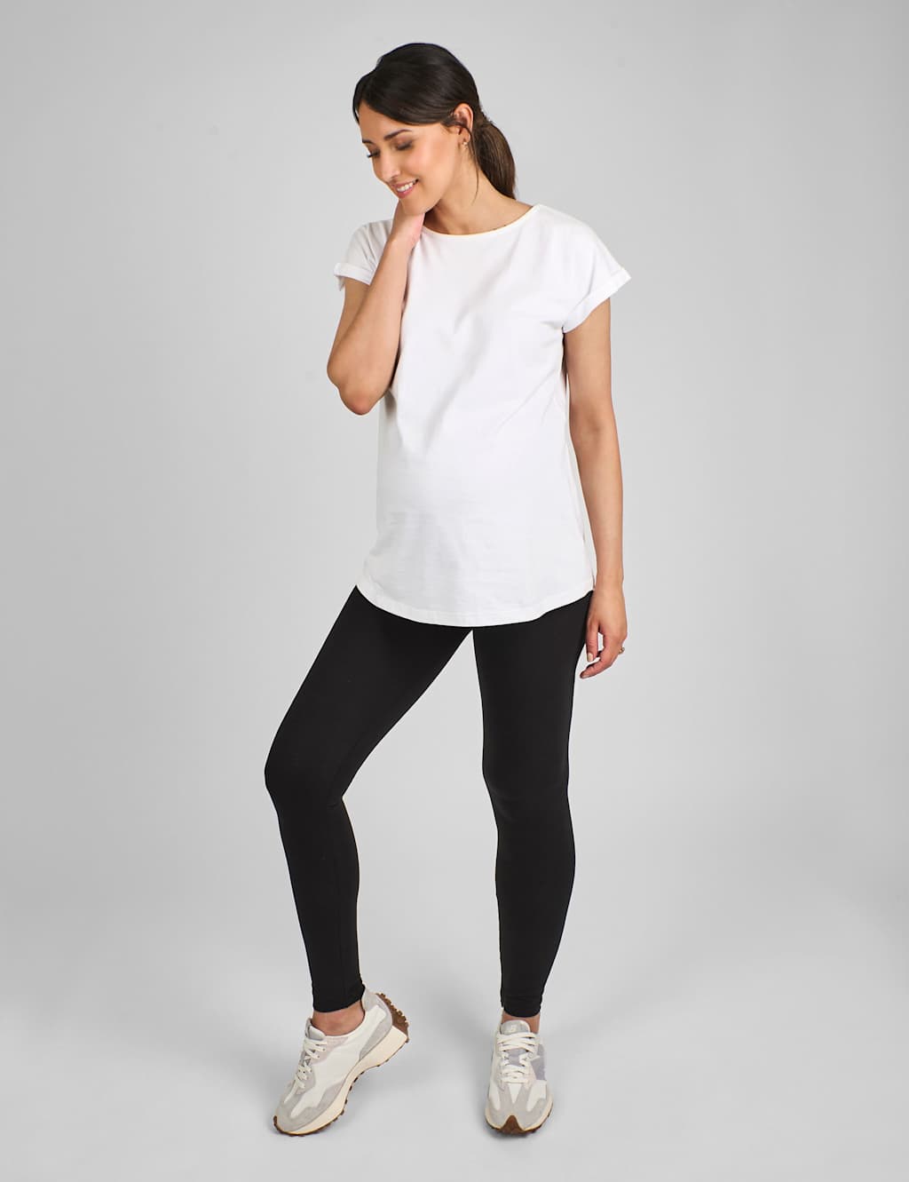 JoJo Maman Bb 2 Pack Maternity Cotton Rich Leggings Black