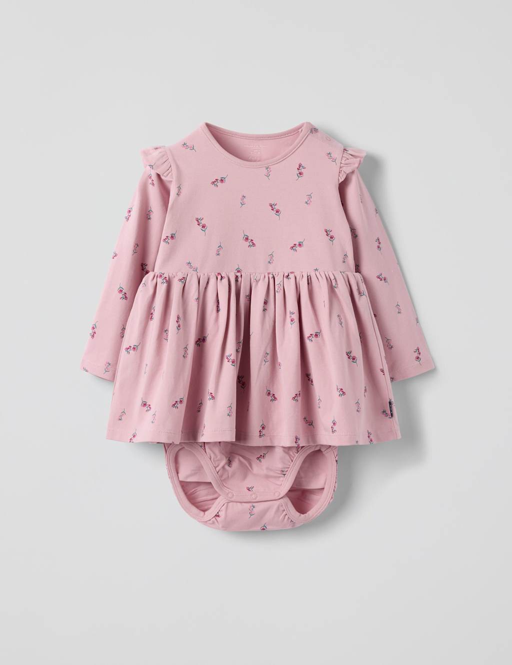 Polarn O. Pyret Cotton Rich Floral Dress (1-12 Mths) Pink Mix