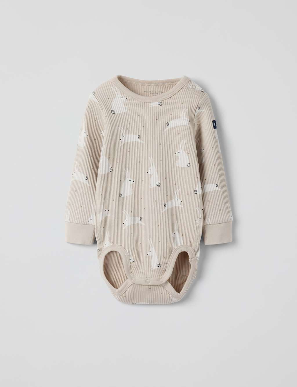 Polarn O. Pyret Cotton Rich Bodysuit (1-12 Mths) Natural Mix
