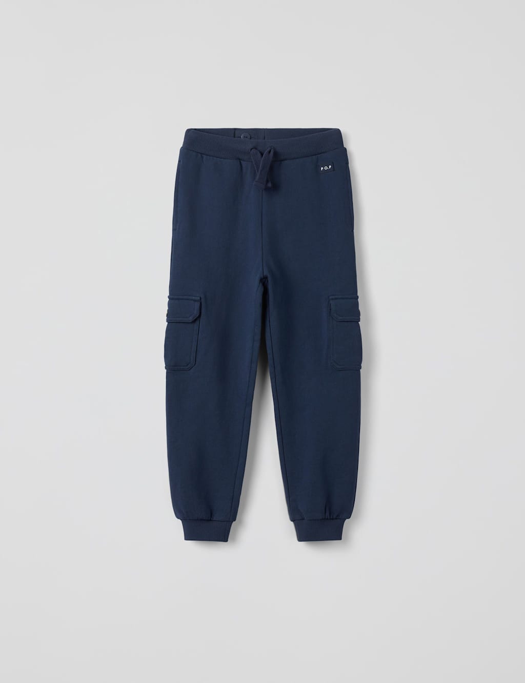 Polarn O. Pyret Pure Cotton Cuffed Cargo Joggers (1-10 Yrs) Navy