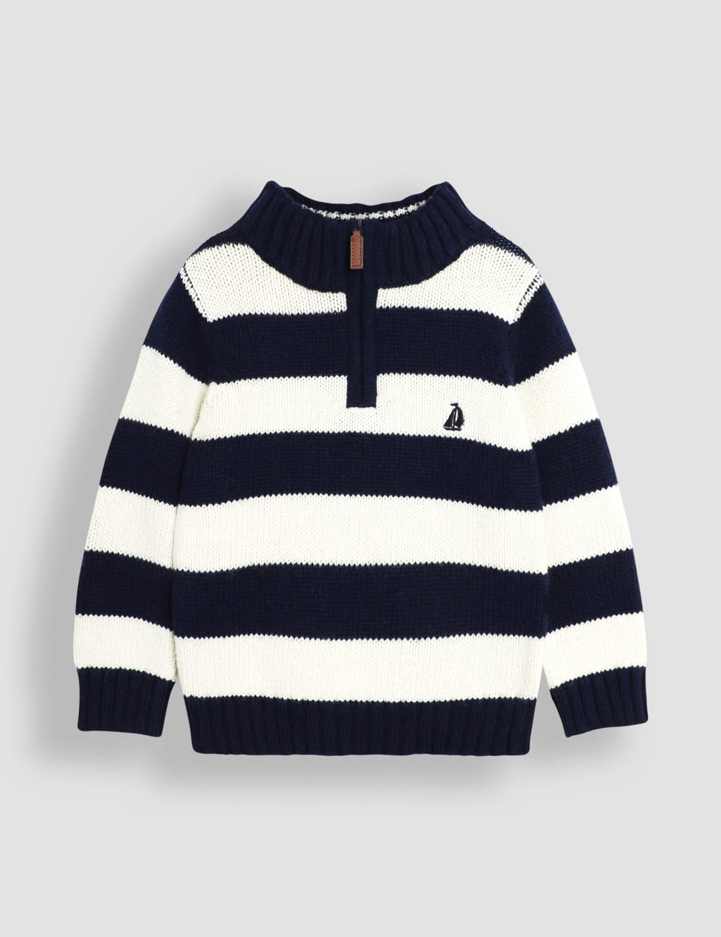 Cotton Rich Half Zip Jumper with Merino Wool (6 Mths-6 Yrs)