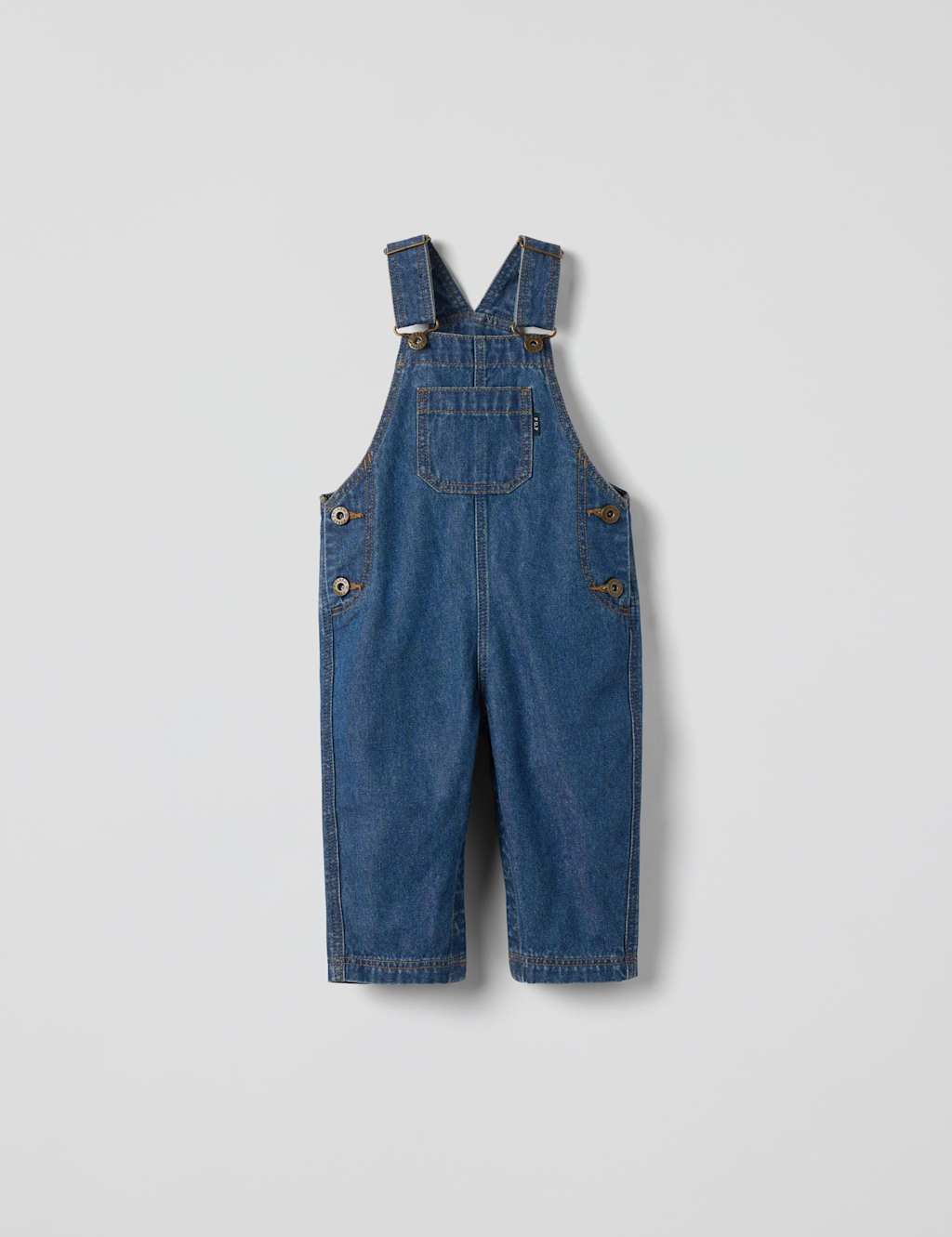 Polarn O. Pyret Pure Cotton Dungarees (2-12 Mths) Blue Denim
