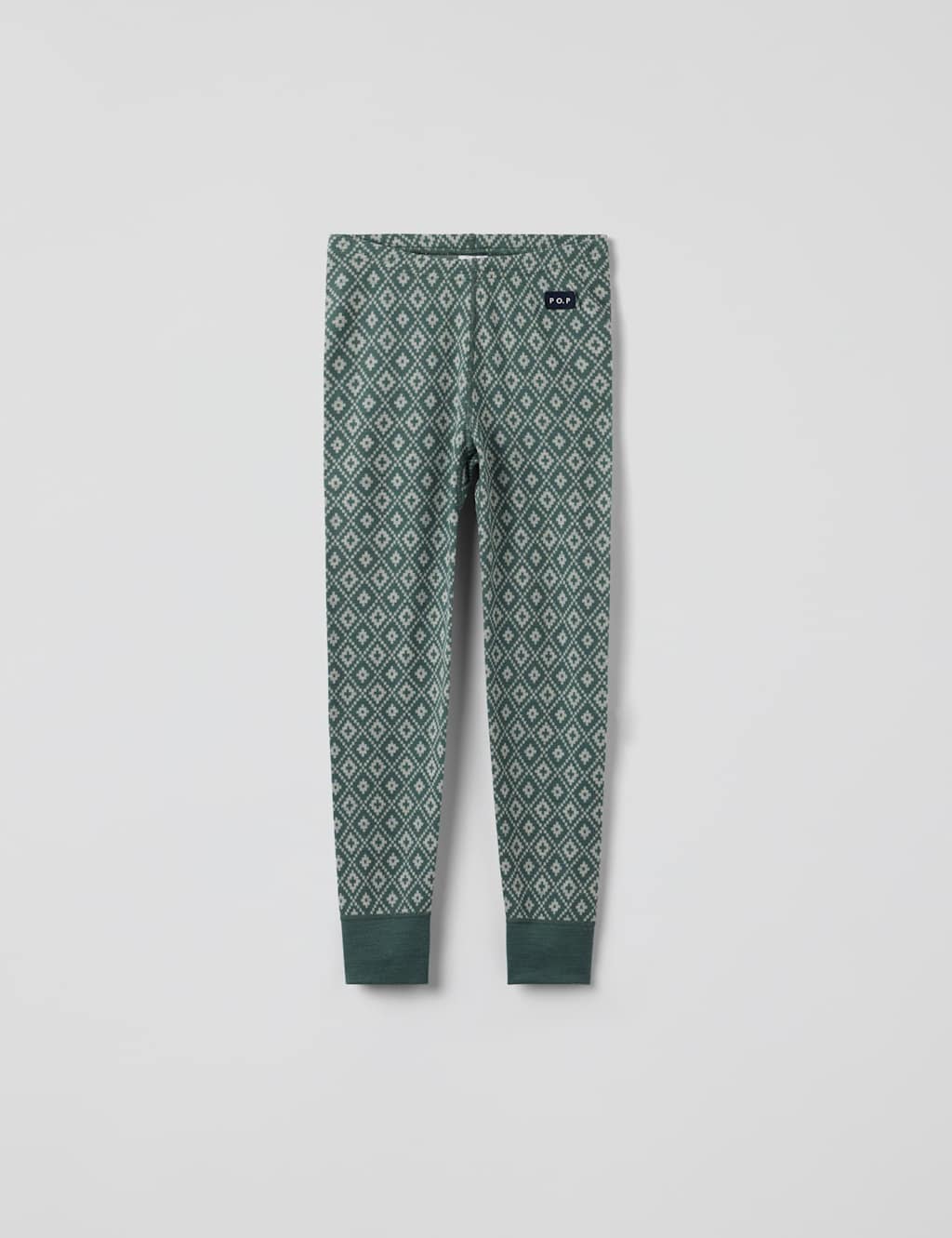 Polarn O. Pyret Pure Merino Wool Patterned Trousers (0 Mths - 8 Yrs) Green Mix