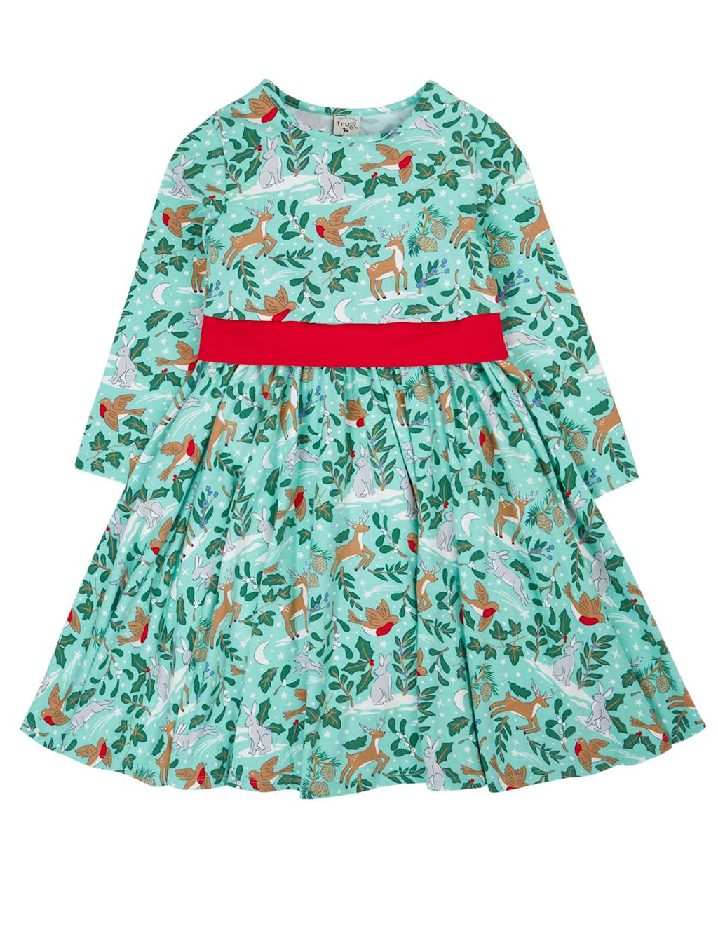 Frugi Cotton Rich Printed Dress (6 Mths-10 Yrs) Green