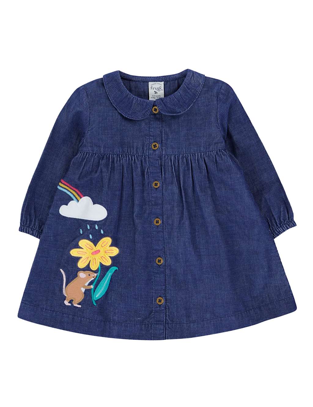 Frugi Cord Mouse Dress (0-5 Yrs) Navy