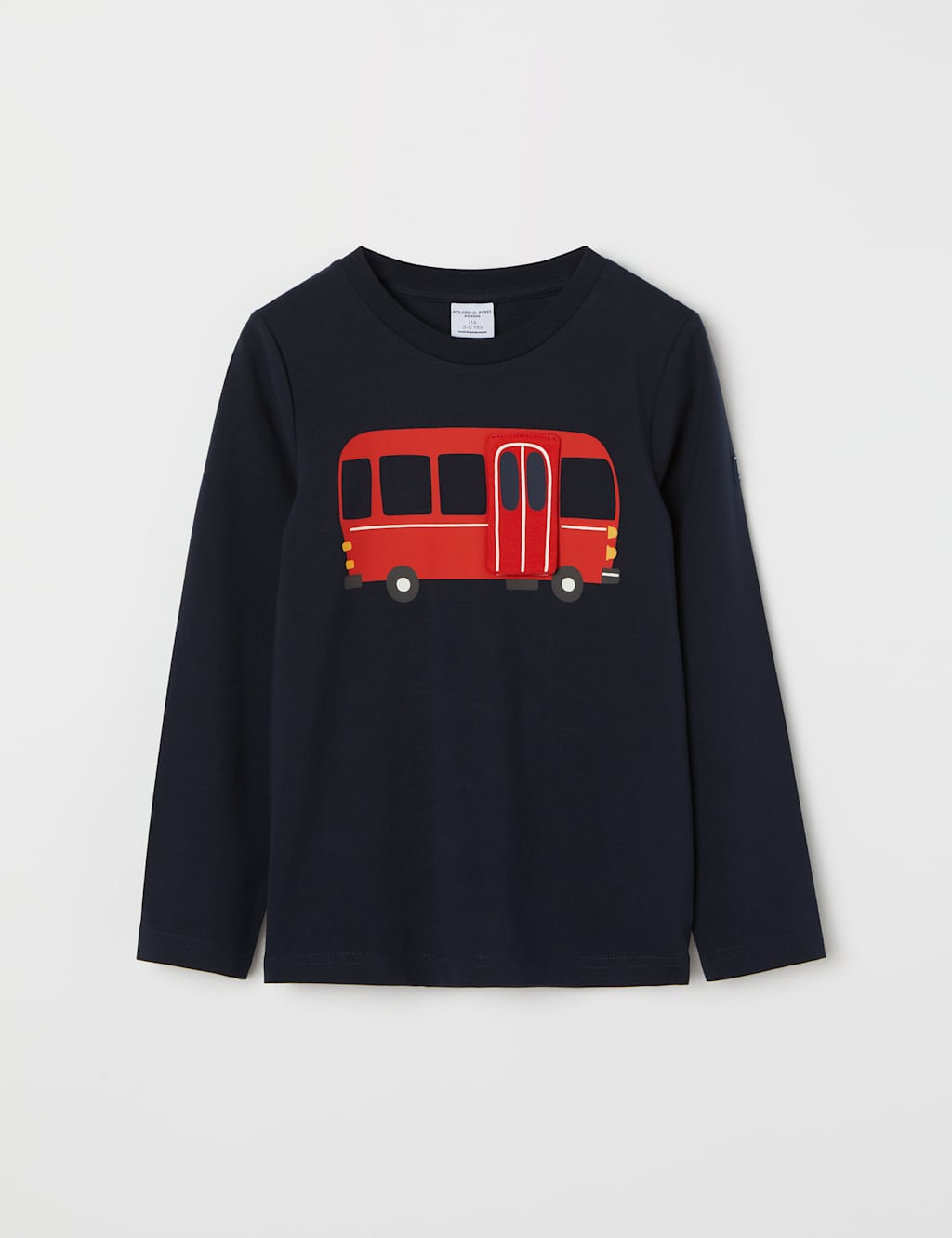 Polarn O. Pyret Cotton Rich Bus Print Top (1-7 Yrs) Navy Mix
