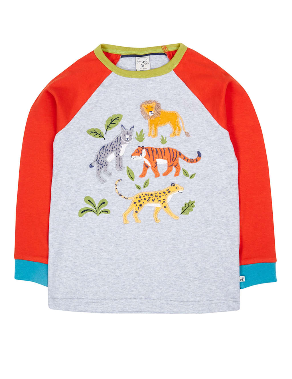 Frugi Pure Cotton Animal Print Top (2-10 Yrs) Grey