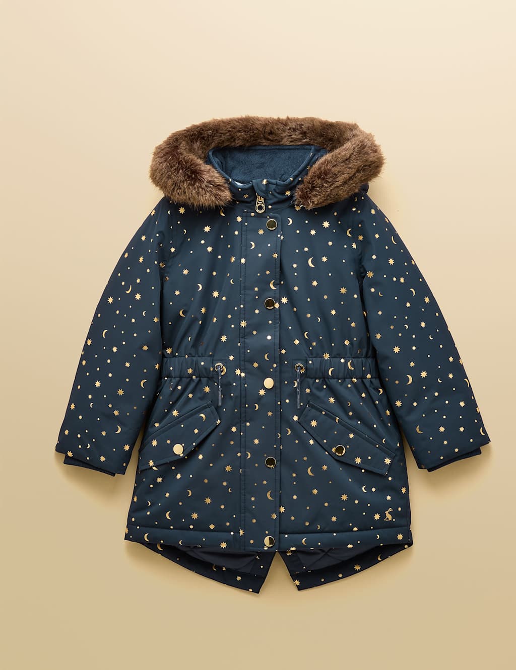 Joules Showerproof Cosmic Hooded Parka Coat (3-10 Yrs) Navy Mix