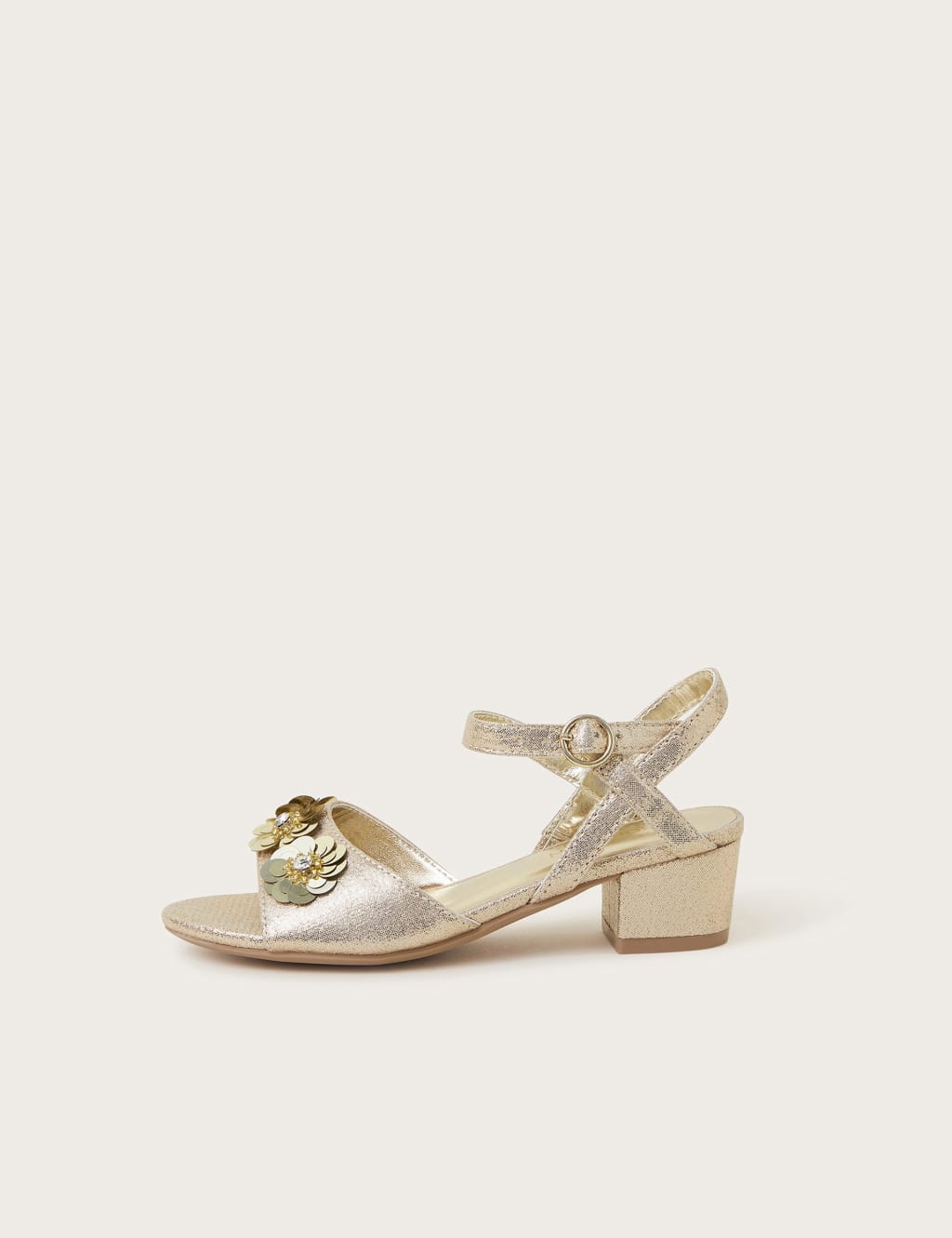 Kids' Metallic Sequin Floral Party Sandals (7 Small - 4 Large)