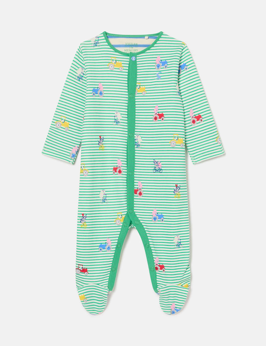 Pure Cotton Striped Animal Sleepsuit (0-18 Mths)