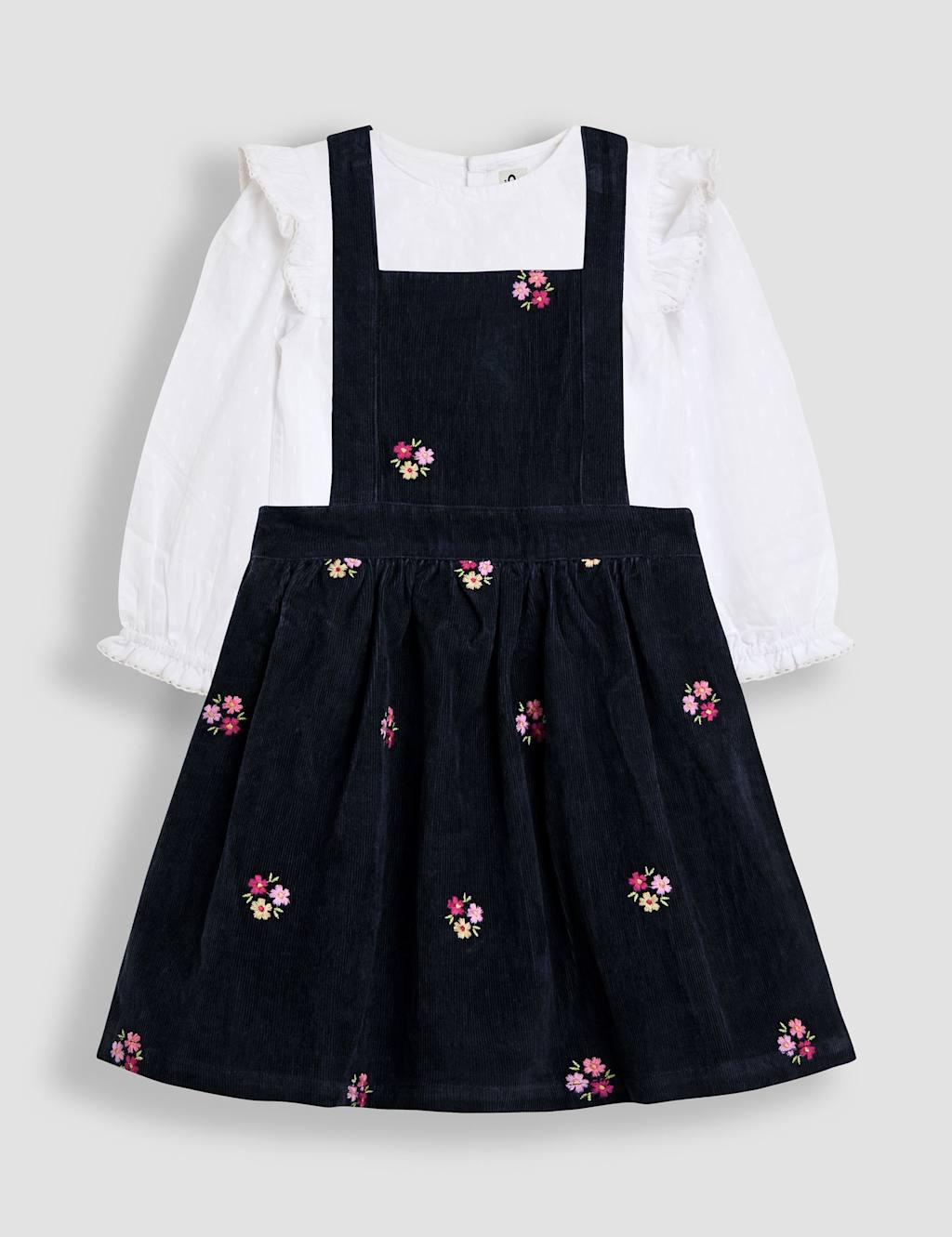 JoJo Maman Bb 2pc Pure Cotton Embroidered Outfit (6 Mths - 7 Yrs) Navy Mix