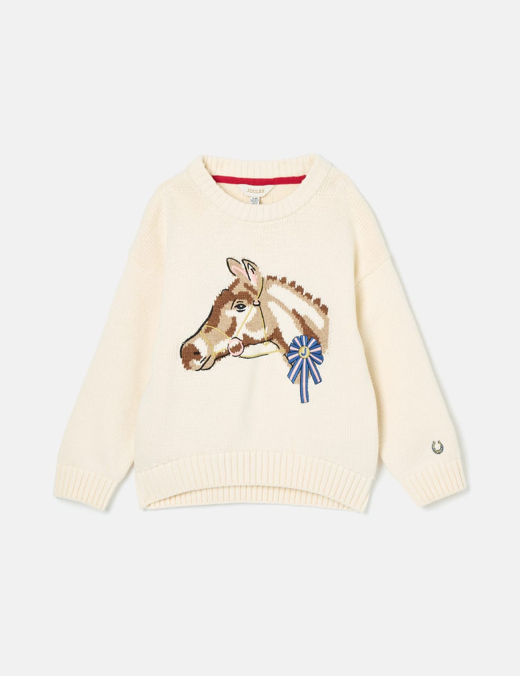 Joules Pure Cotton Horse Jumper (2-12 Yrs) Cream