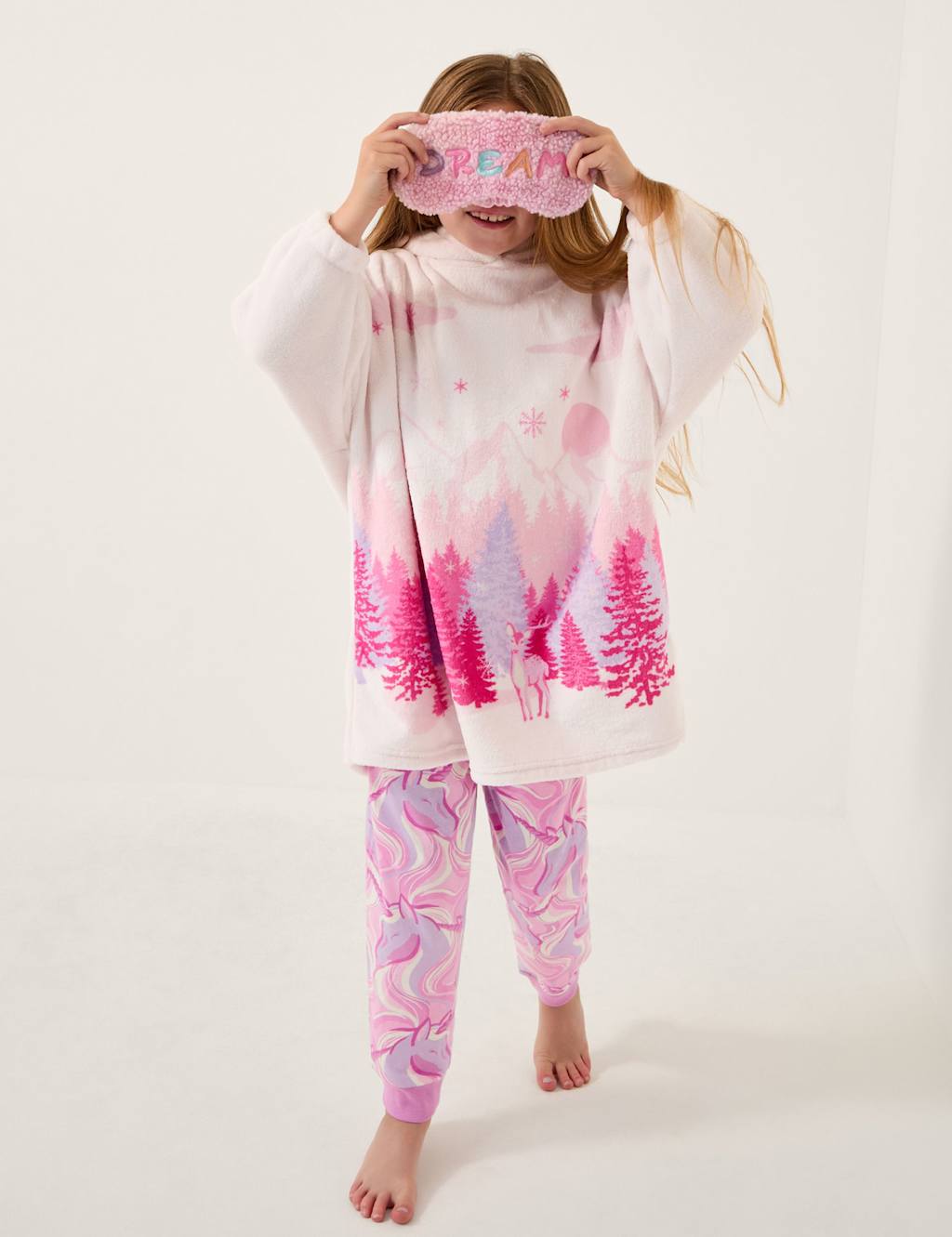 Monsoon Forest Hoodie Pyjama Top (2-13 Yrs) Pink Mix