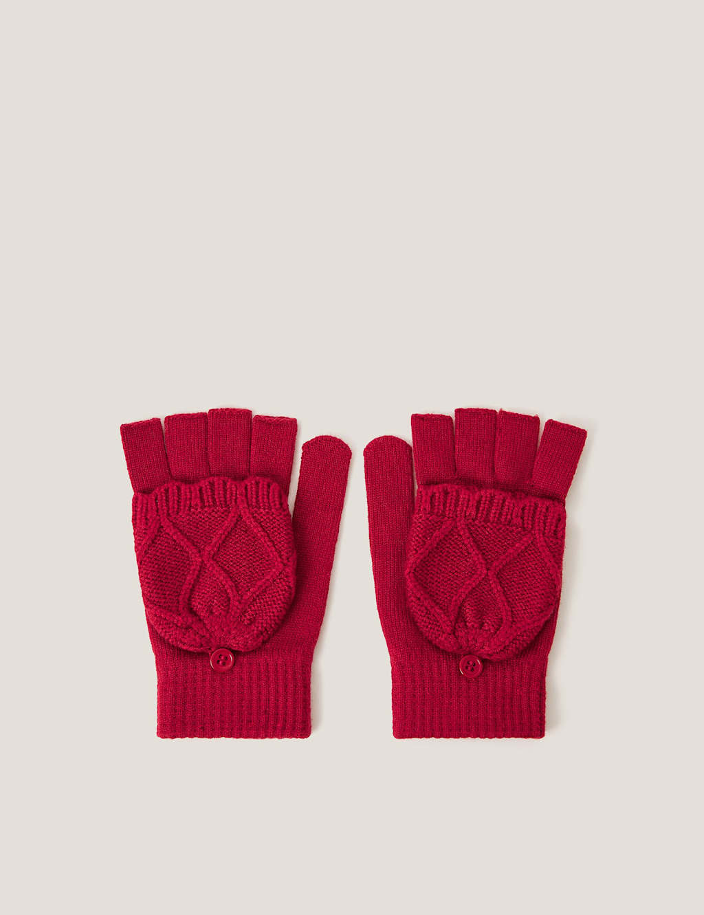 Monsoon Kids' Fingerless Gloves with Mittens (3-13 Yrs) Red