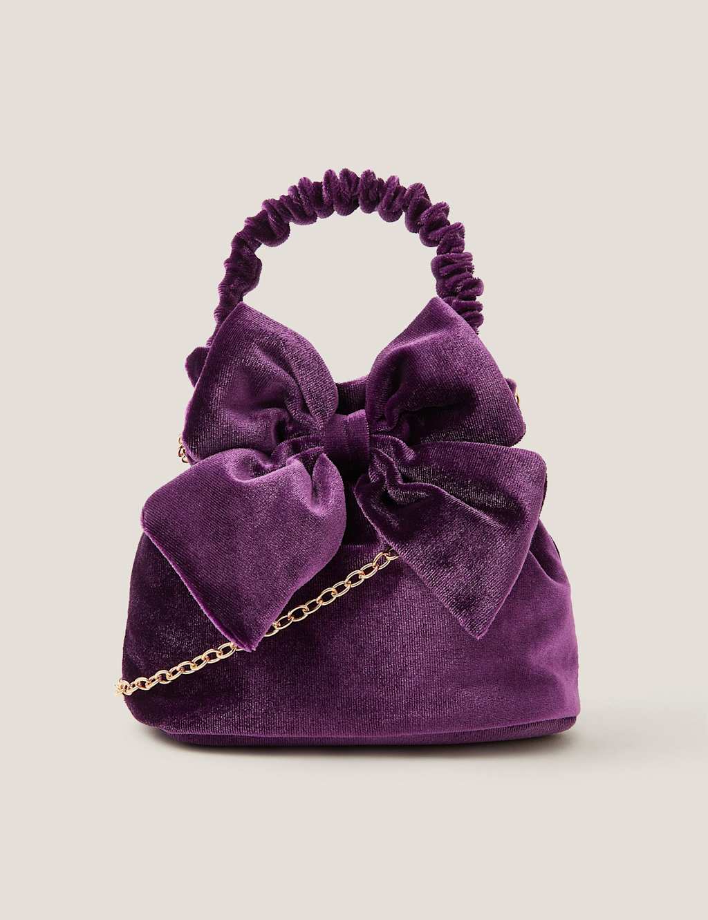 Monsoon Kids' Velvet Bow Pouch Bag Purple