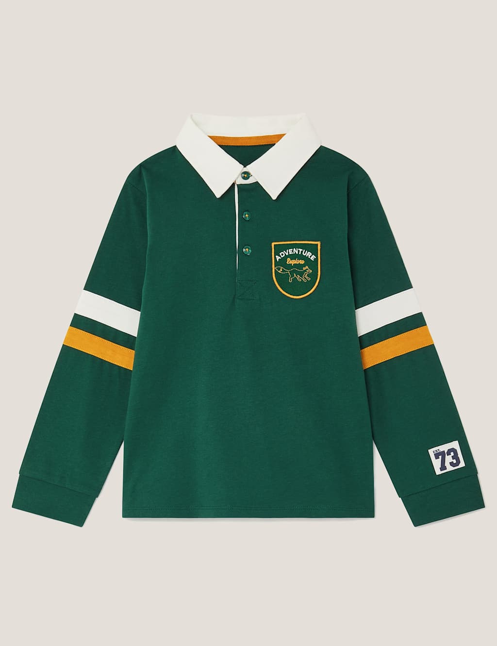 Monsoon Pure Cotton Patterned Polo Shirt Green