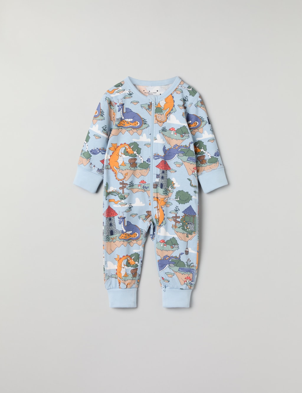 Cotton Rich Dragon Print Zip Sleepsuit (0-4 Yrs)