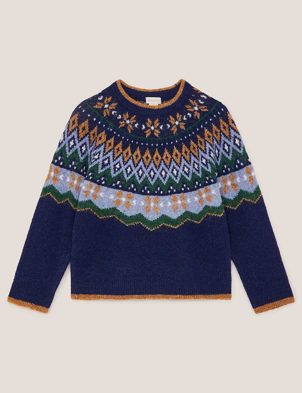 Monsoon Fair Isle Jumper Navy Mix
