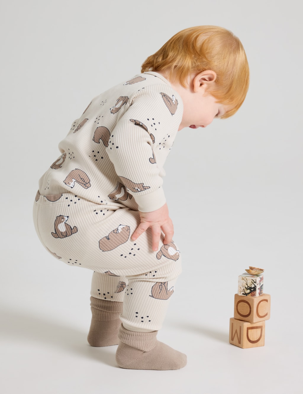 Cotton Rich Bear Print Leggings (1-12 Mths)