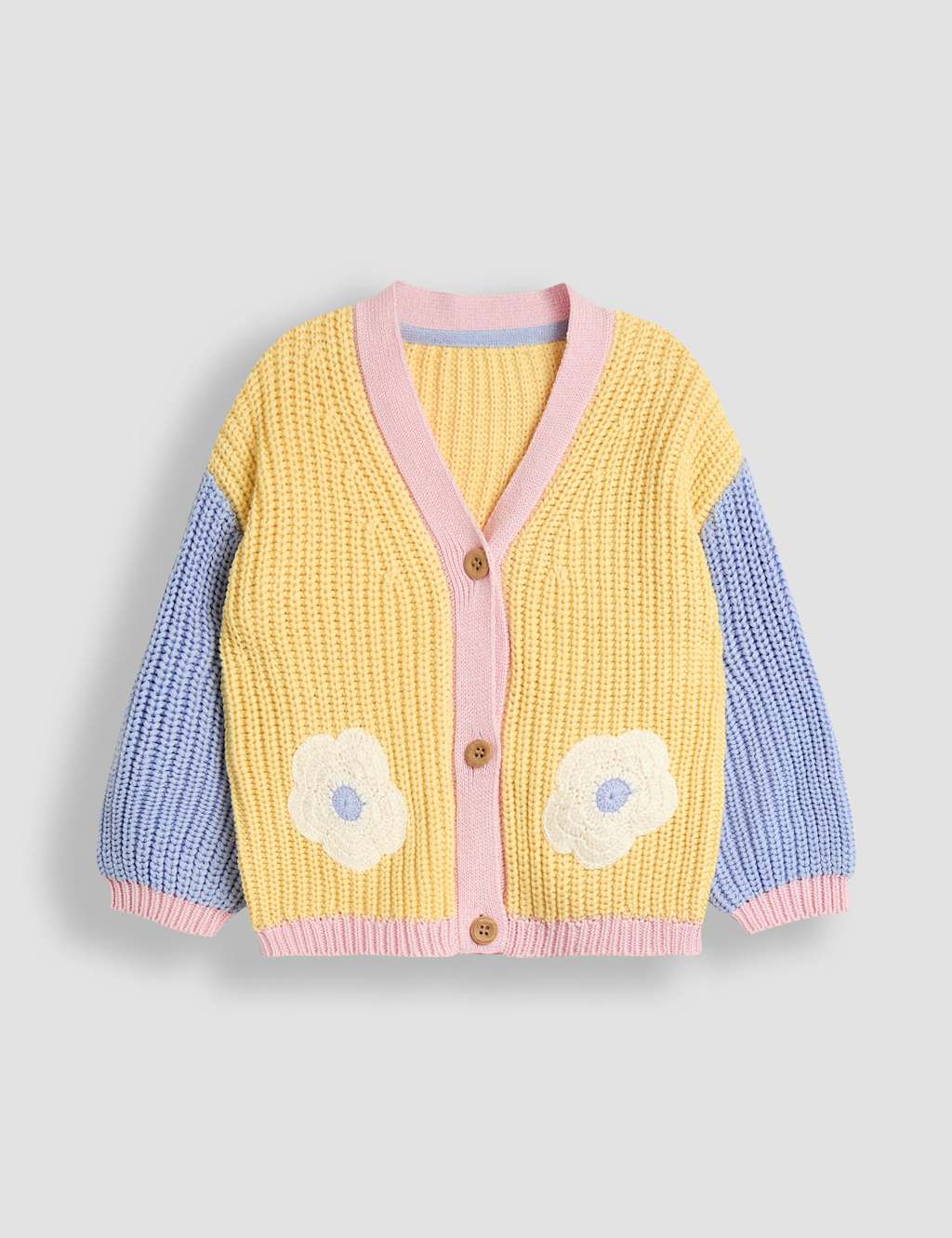 Pure Cotton Knitted Daisy Cardigan (6 Mths-5 Yrs)