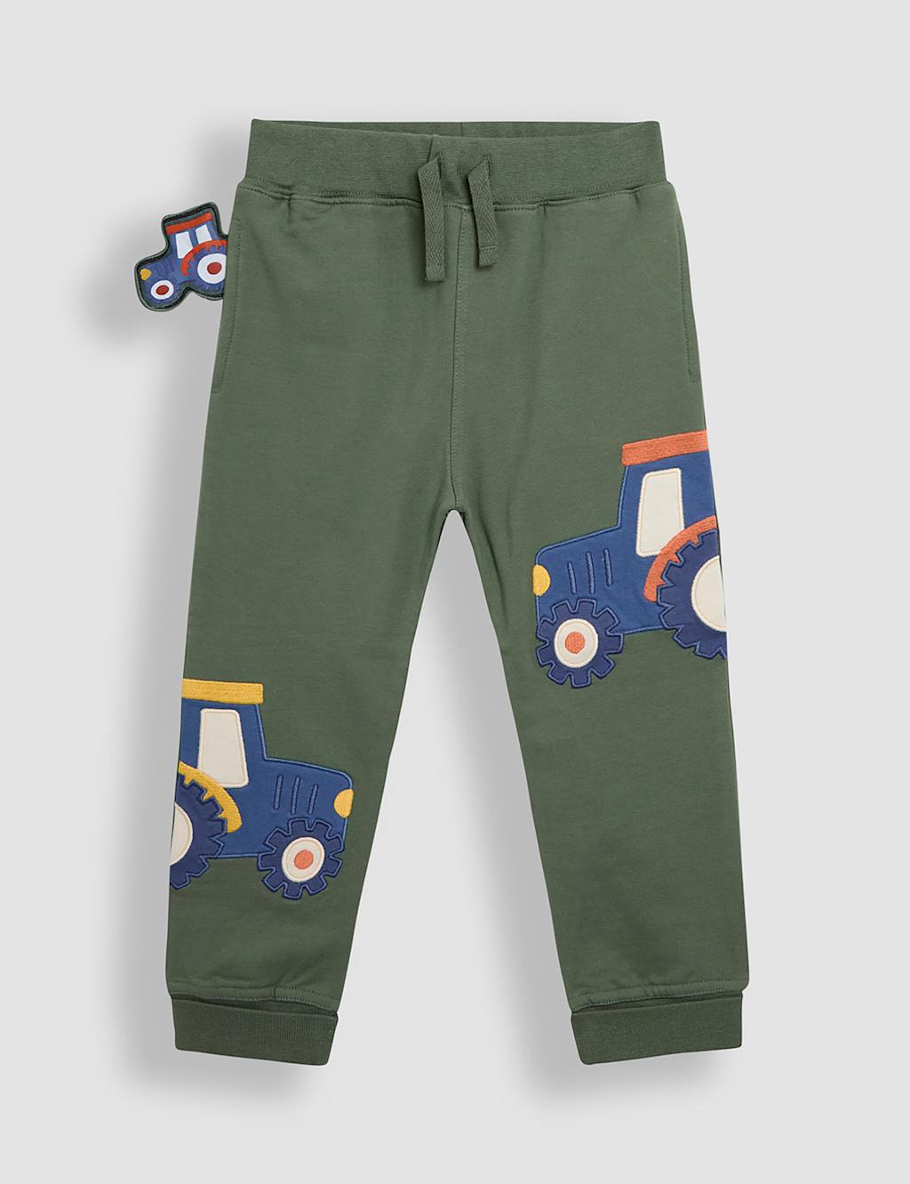 Jojo Maman Bébé Boys Pure Cotton Tractor Joggers (0-6 Yrs) - 18-24 - Khaki Mix, Khaki Mix