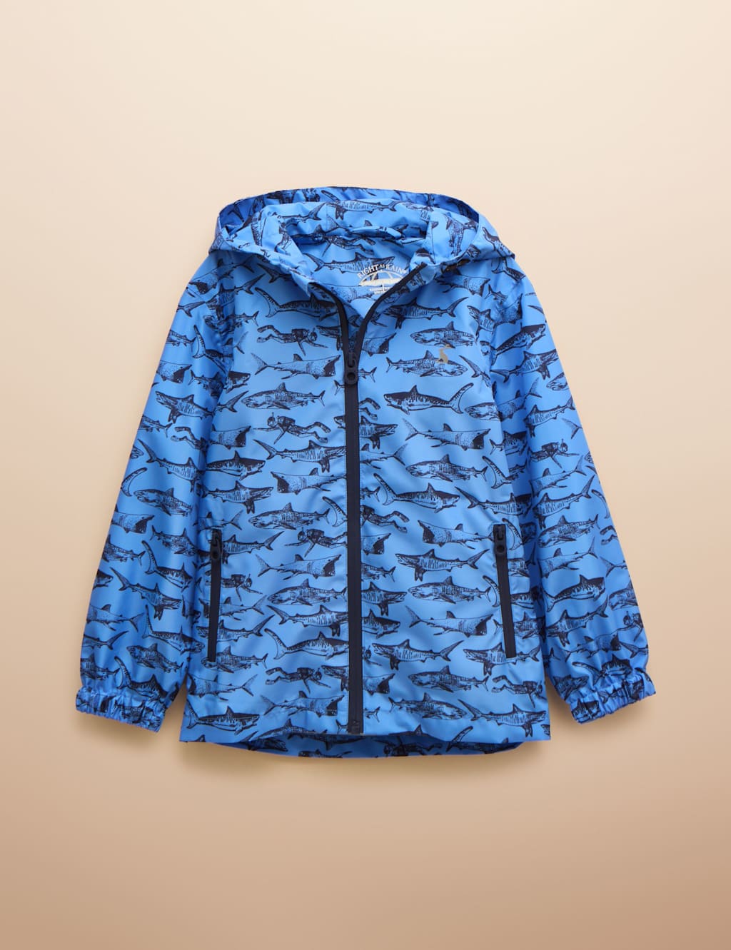Joules Boys Printed Hooded Packable Raincoat (2-9 Yrs) - 6-7Y - Blue Mix, Blue Mix