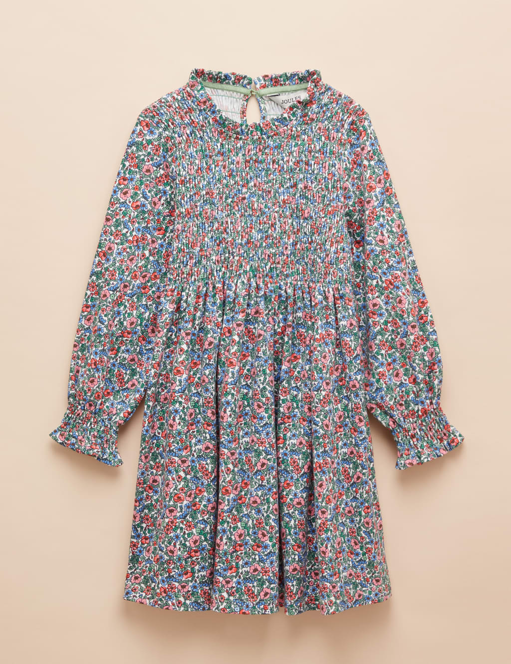 Pure Cotton Shirred Printed Dress (2-11 Yrs)