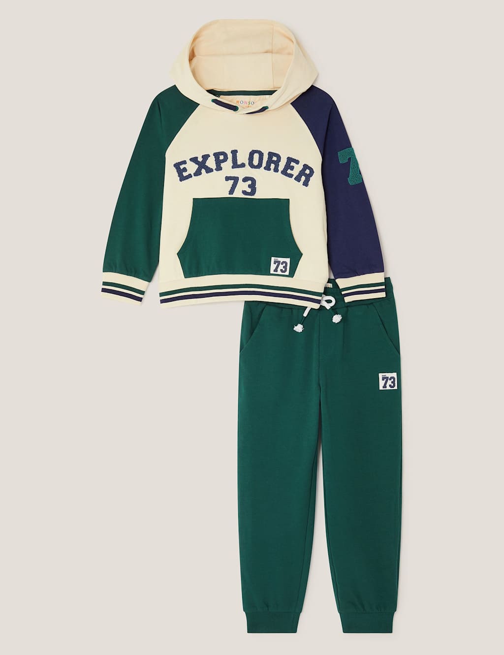 Monsoon Pure Cotton Top & Bottom Outfit (2-13 Yrs) Green Mix