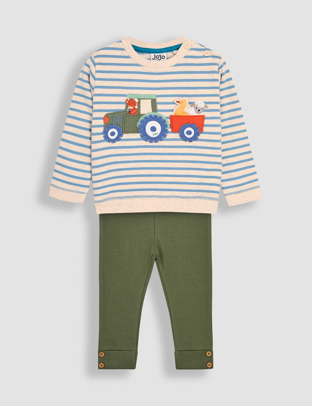 Jojo Maman Bébé Boys 2pc Cotton Rich Top & Bottom Set (0-24 Mths) - 18-24 - Multi, Multi