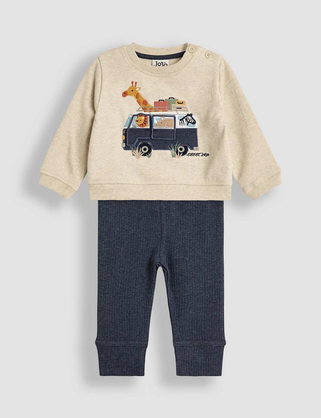Jojo Maman Bébé Boys 2pc Cotton Rich Safari Top & Bottom Outfit (0-24 Mths) - 18-24 - Multi, Multi