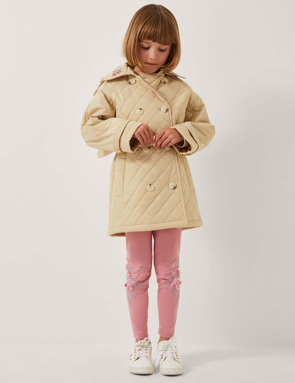 Monsoon Trench Coat (3-15 Yrs) Cream Mix