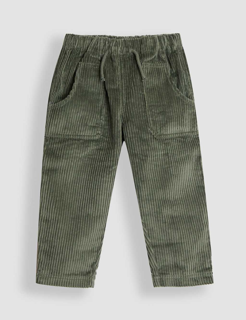 JoJo Maman Bb Pure Cotton Corduroy Pull On Trousers (0-4 Yrs) Khaki
