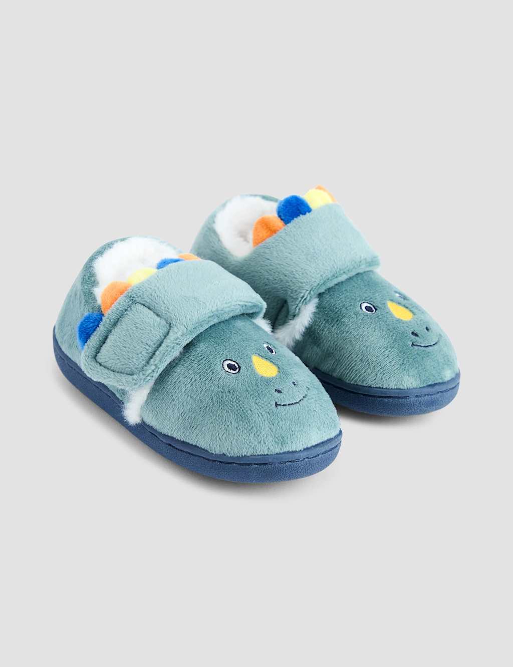JoJo Maman Bb Dinosaur Riptape Slippers (4 Small - 11 Small) Green Mix