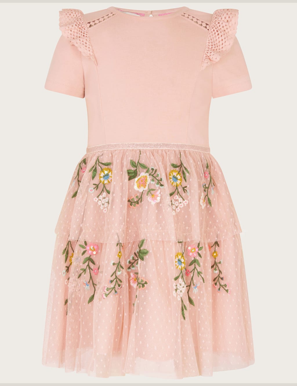 Floral Embroidered Tulle Dress (3-13 Yrs)