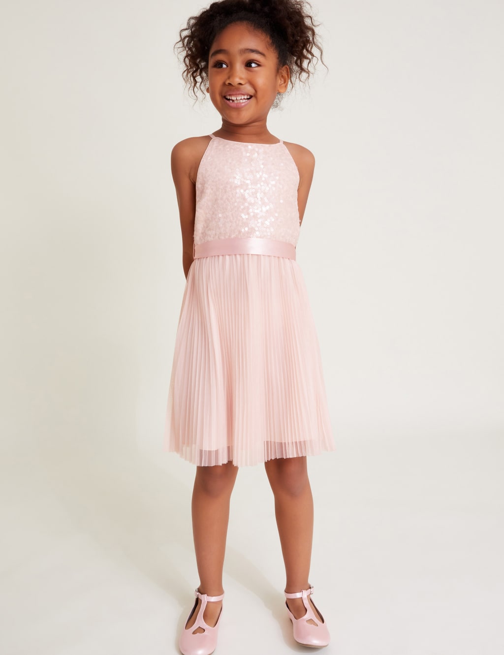 Sequin Embellished Pleated Dress (3-13 Yrs)