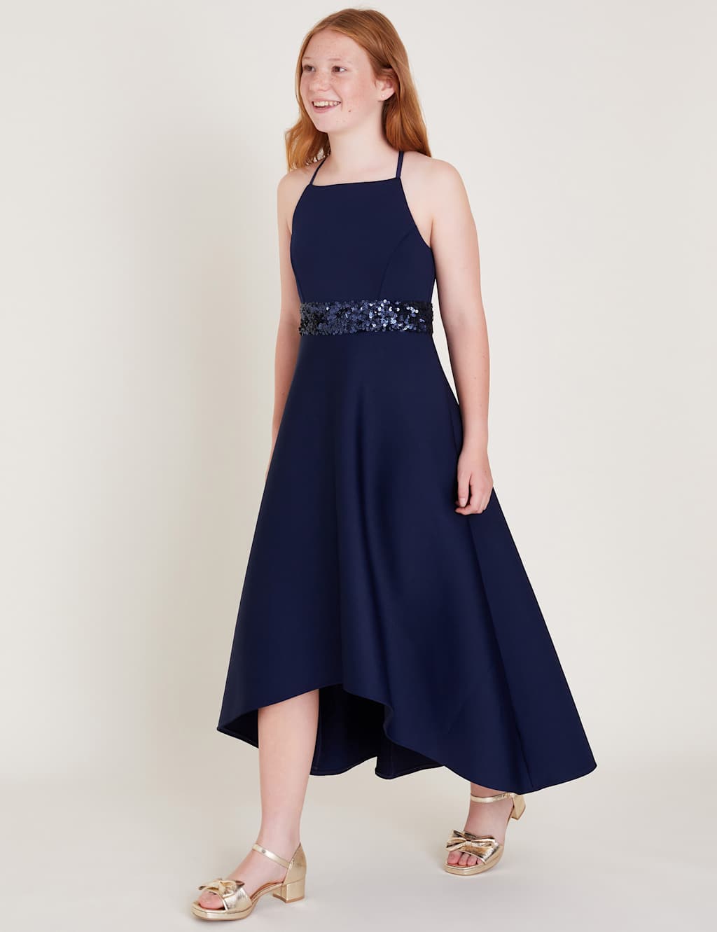 Monsoon Girls Sequin Dress (8-15 Yrs) - 10y - Navy, Navy