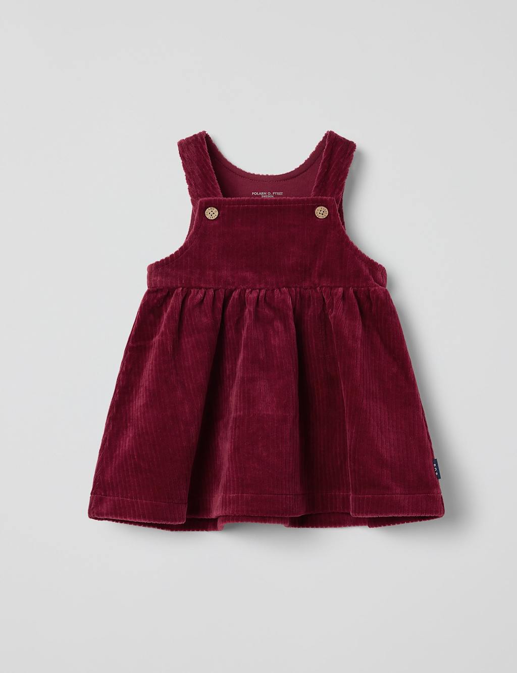 Polarn O. Pyret Pure Cotton Velour Dress (1-12 Mths) Red