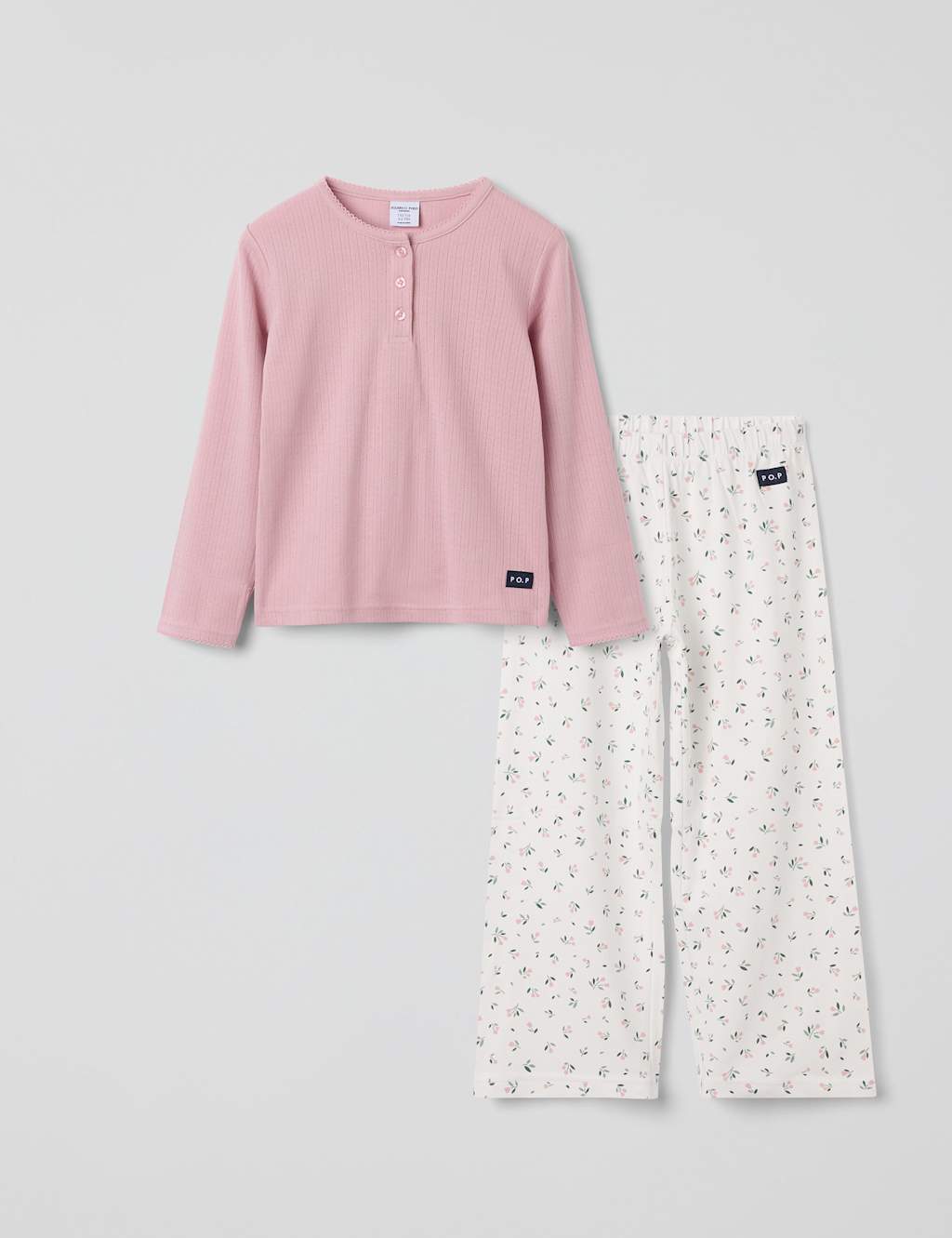 Polarn O. Pyret Cotton Rich Floral Pyjamas (1-10 Yrs) Pink Mix